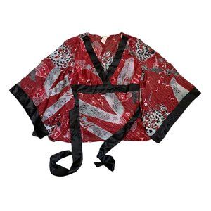 Y2K Candie's Sheer Kimono Top Red Black